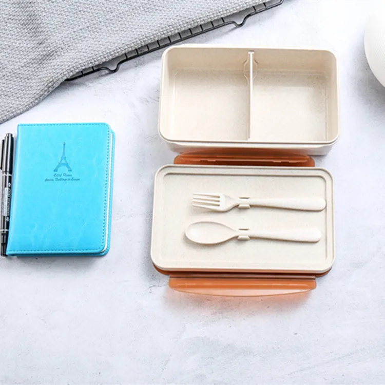 Пластиковые столовые приборы из пшеничной соломы, экологически чистый детский Ланч-бокс из пшеничной соломы