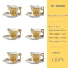 6 tazas con platillo-Blanco