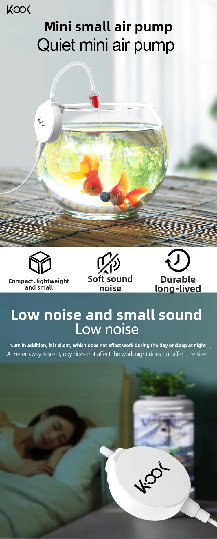 Tech Silent ZIDEE Piezo Aquarium Pump - USB Low Power Oxygenator/0dB Noise Lifespan Aerator/Fish Tank Bubbler Accessories product detail 7