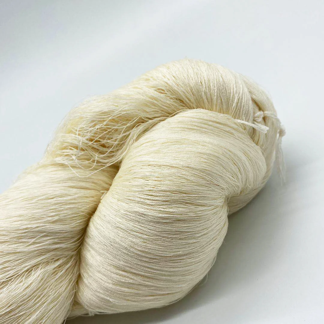 33/37d Raw White Tussah Silk Yarn For 