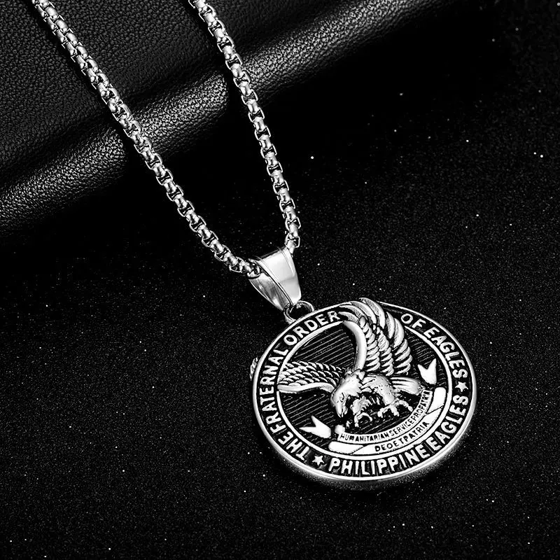 Collana Uomo Donna Con Ciondolo Aquila Reale In Acciaio Inox 316L, Gioiello Ipoallergenico Stile Vintage - Simbolo Di Libertà - 3