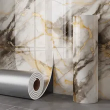 DUUEIHHUER Modern Marble Wall Sticker Tiles Peel Stick Waterproof for Kitchen Living Room for Apartment Bathroom Household