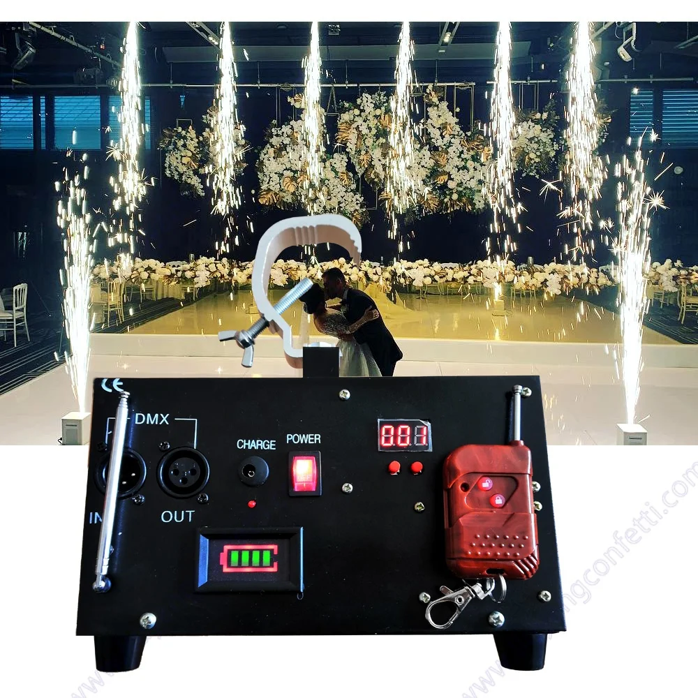 Stage Pyrotechnic Titanium Powder Cold Spark Fountain Event Decoration Equipment Firework  Wireless Wedding Sparkler Machine