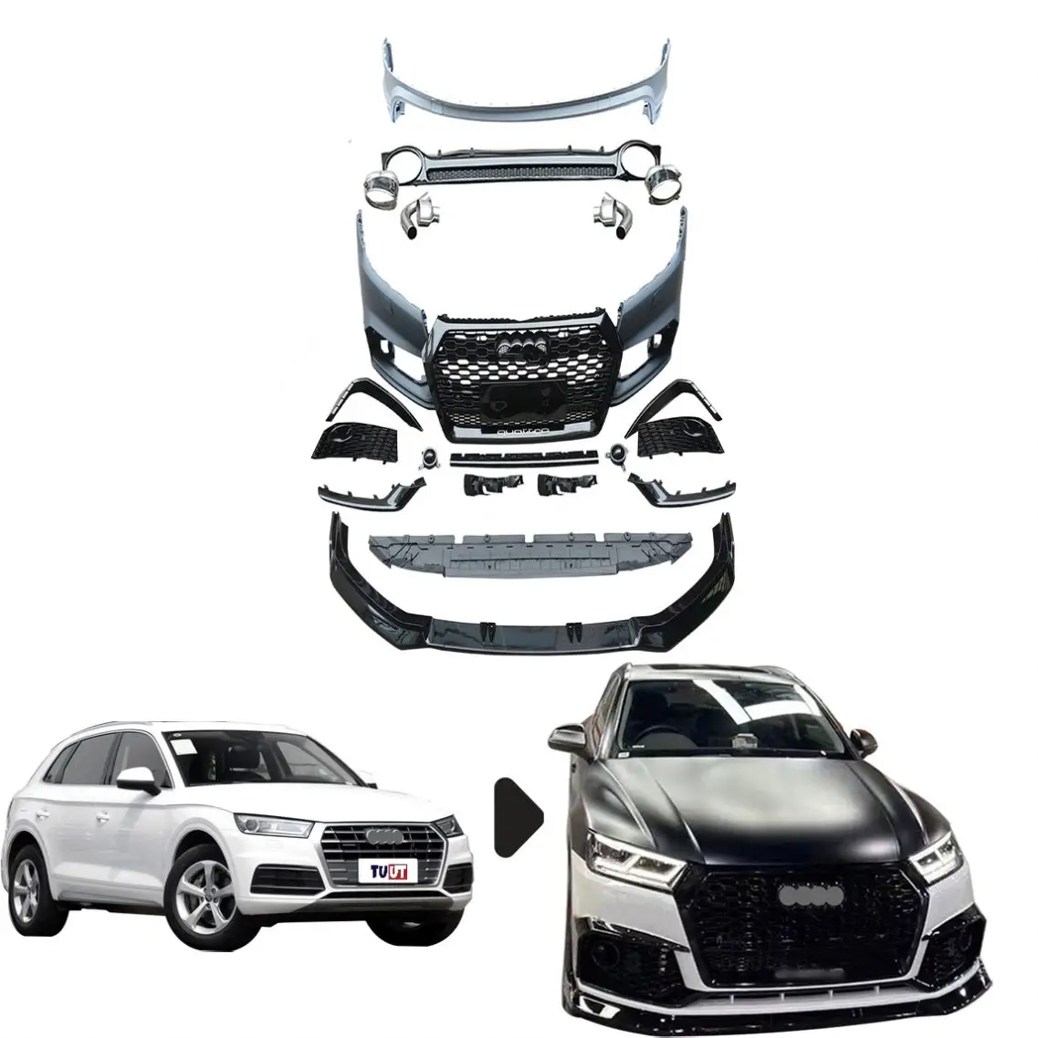 Auto Facelift Refit Body Kit For Audi Q5 Sq5 2016 2020 Update To Racing