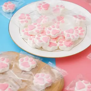 Celebrity Marshmallow Pink Cat Claw Snack Individually Packaged Fruity Candy for  Holiday Gift Coated Bulk