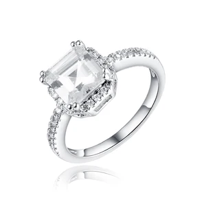 Keiyue 925 Sun Silver Diamond CZ Cubic Zirconia Women's Wedding & Party Fine Jewelry Rings Fashionable Inlay Technology