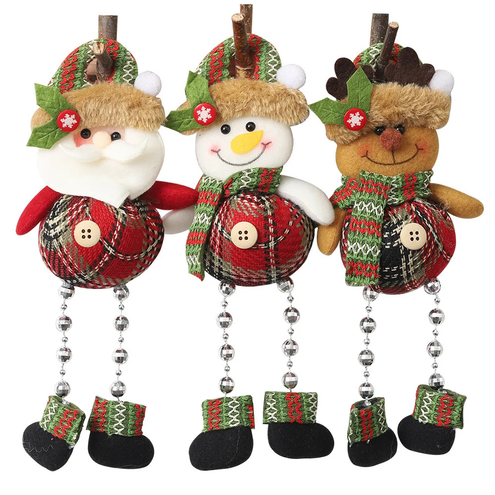 Christmas Ornaments Gift Santa Claus Snowman Tree Toy Doll Small Hang Decoration 