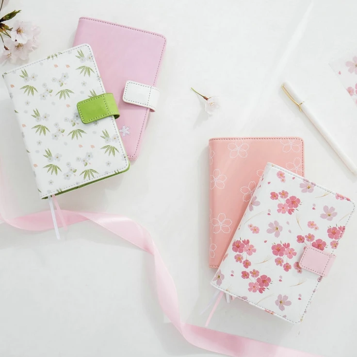 Sakura PU A5 Notebook Set Notepad Gift Box Diary Stationery Set
