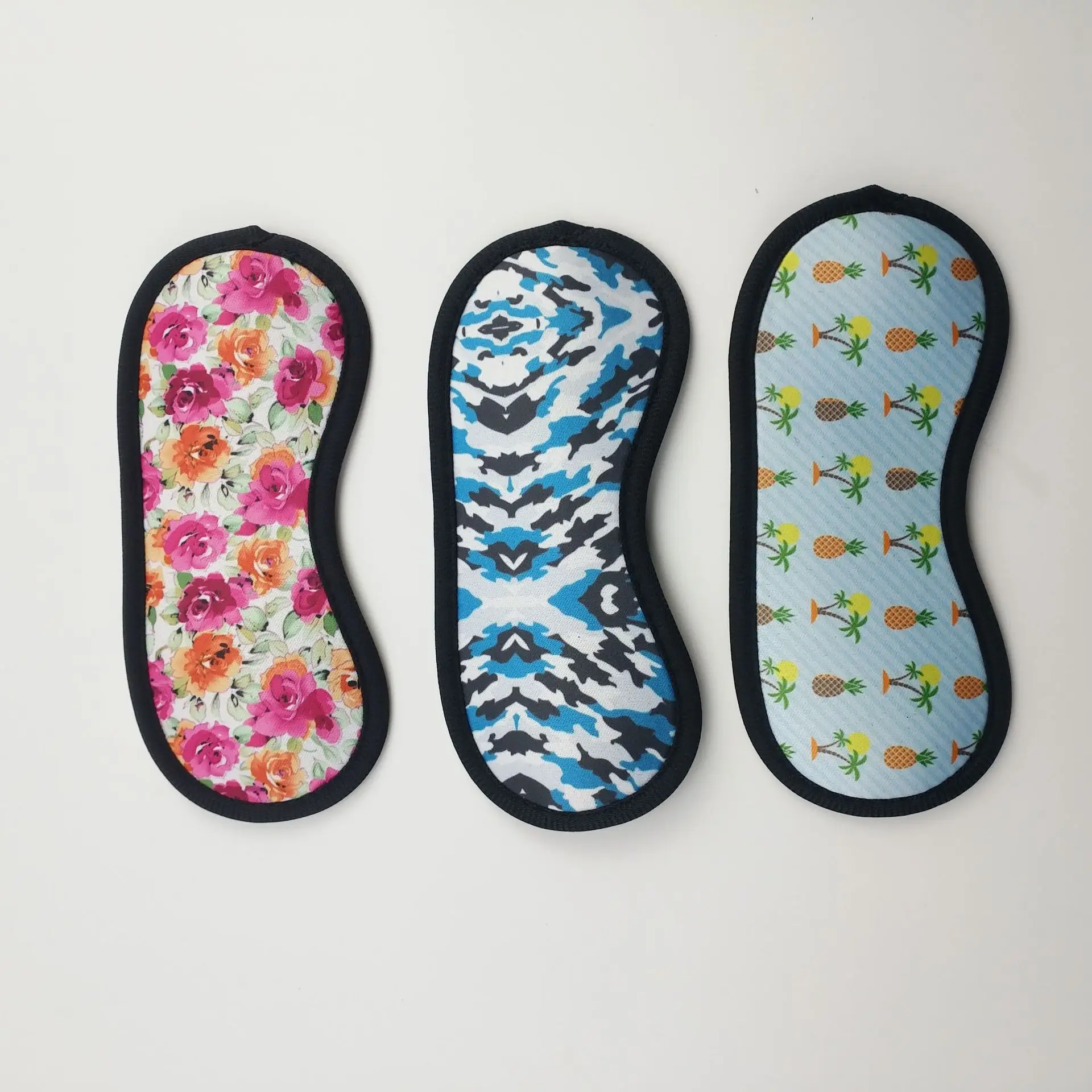 Sublimation Printed Neoprene Blindfold Custom Logo Polyester Eye Mask Sleeping Eye Cover for Travel