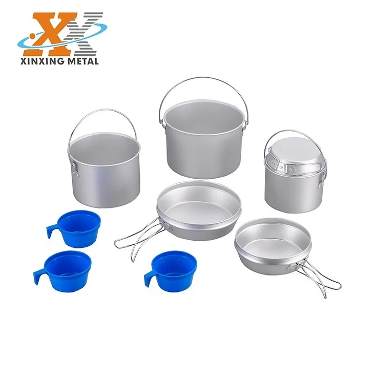 Trade Assurance Outdoor Pots Cookset Mess Kit Aluminium Camping Cookware Sets