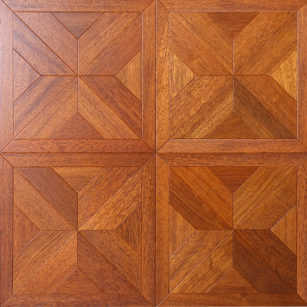 Oak Walnut Maple Jatoba Geometry Design Wood Flooring Patterned Design Wood Flooring Mosaic Parquet Flooring