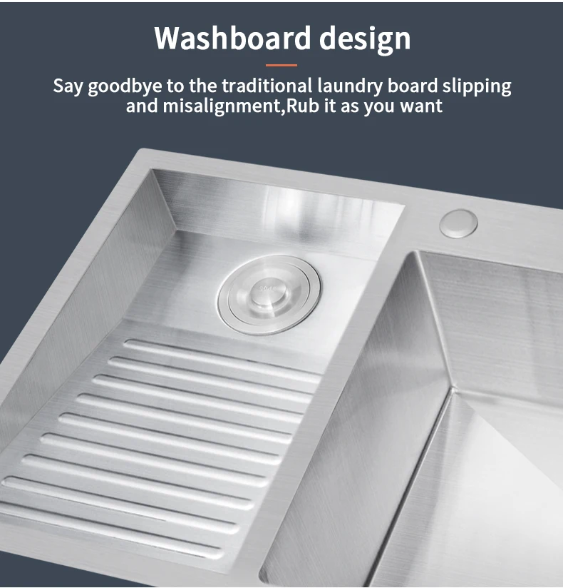 Balcony Sus304 Stainless Steel Laundry Double Bowl Sink Hand Thickened ...