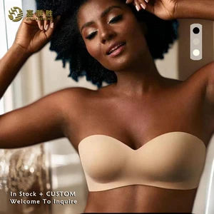 Plus Size D E F G Cup Push up Seamless Sexy Lingerie Invisible Push-up Non Slip Brassiere Strapless Anti-Slip Bra for Women