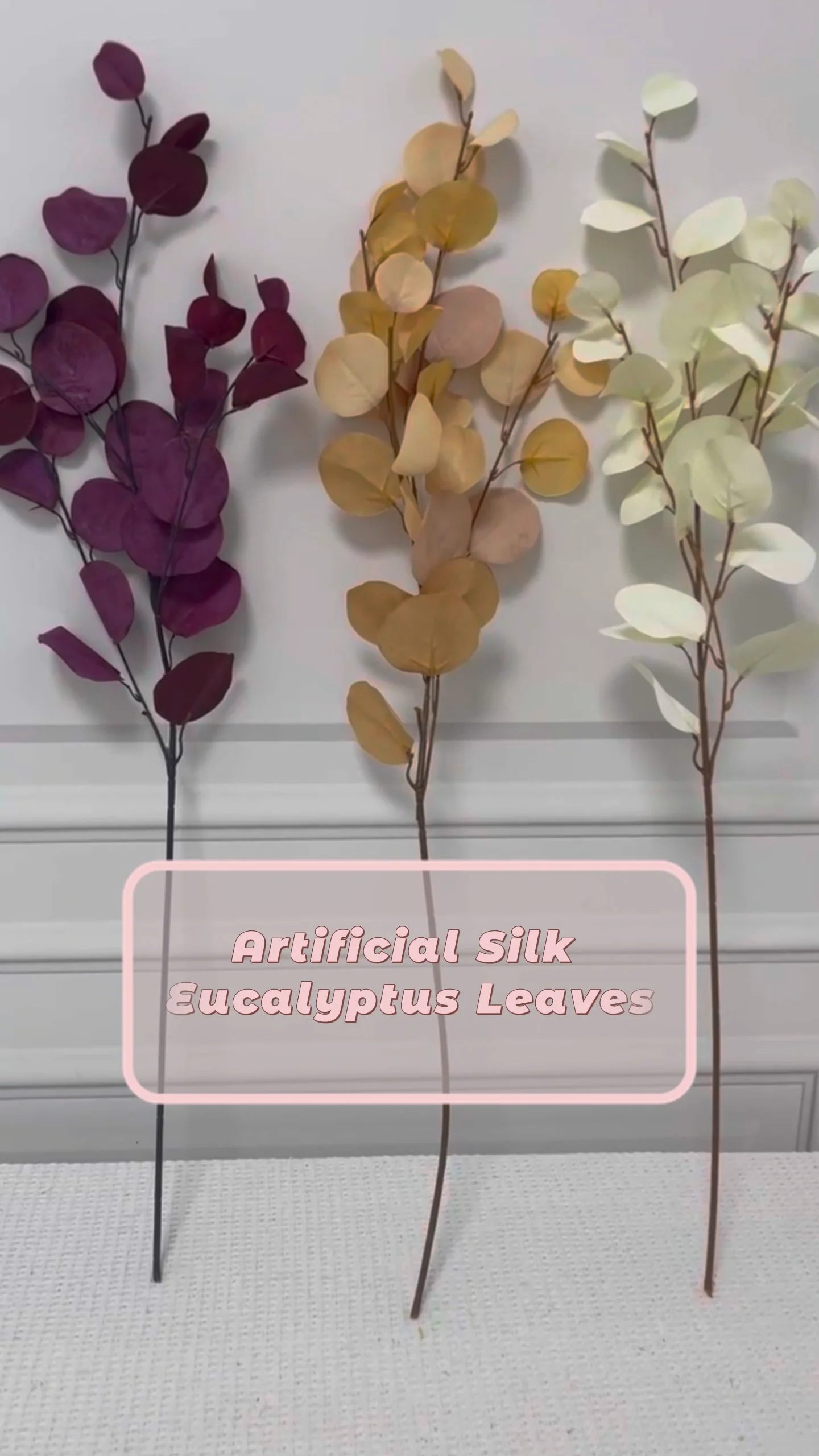 Wholesale Artificial Eucalyptus Leaves Silk Plants Greenery Apple Leaves Branches For Wedding