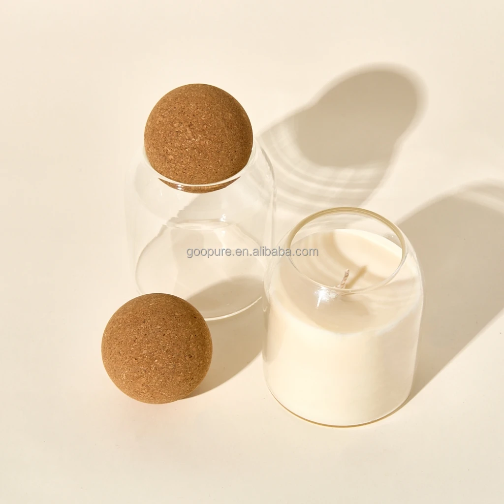 Handmade Glass Candle Jar 500ml - Heat Resistant, Round Design with ...
