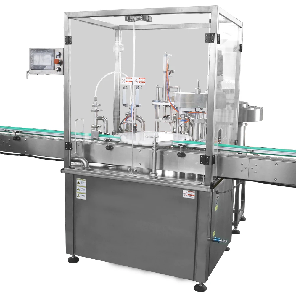 Factory Price Automatic Mini Small PET  Bottle Liquid Filling Sealing Machine for Cylindrical Vial Vegetable Glycerin manufacture
