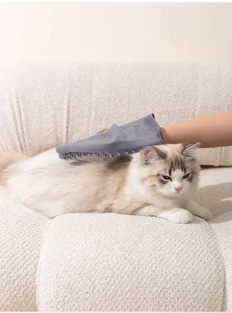 New Pure Silicone Pet Hair Removal Gloves Thickened Hair Remover Easy to Clean Cat Dog Grooming Tool for Pet Cleaning & Bathing factory