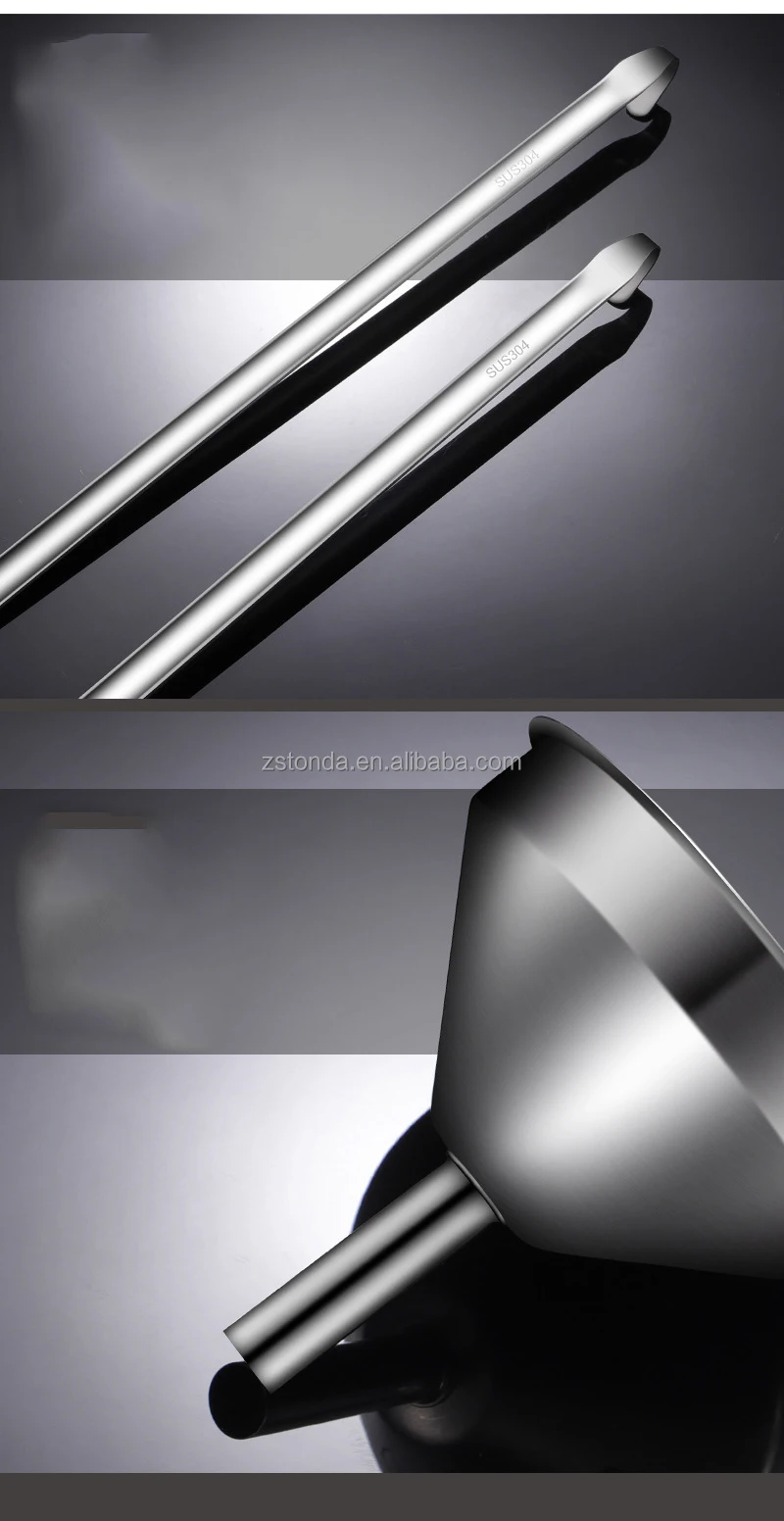 Metal Kitchen 304 Separating Oil Stainless Steel Funnel Food Grade