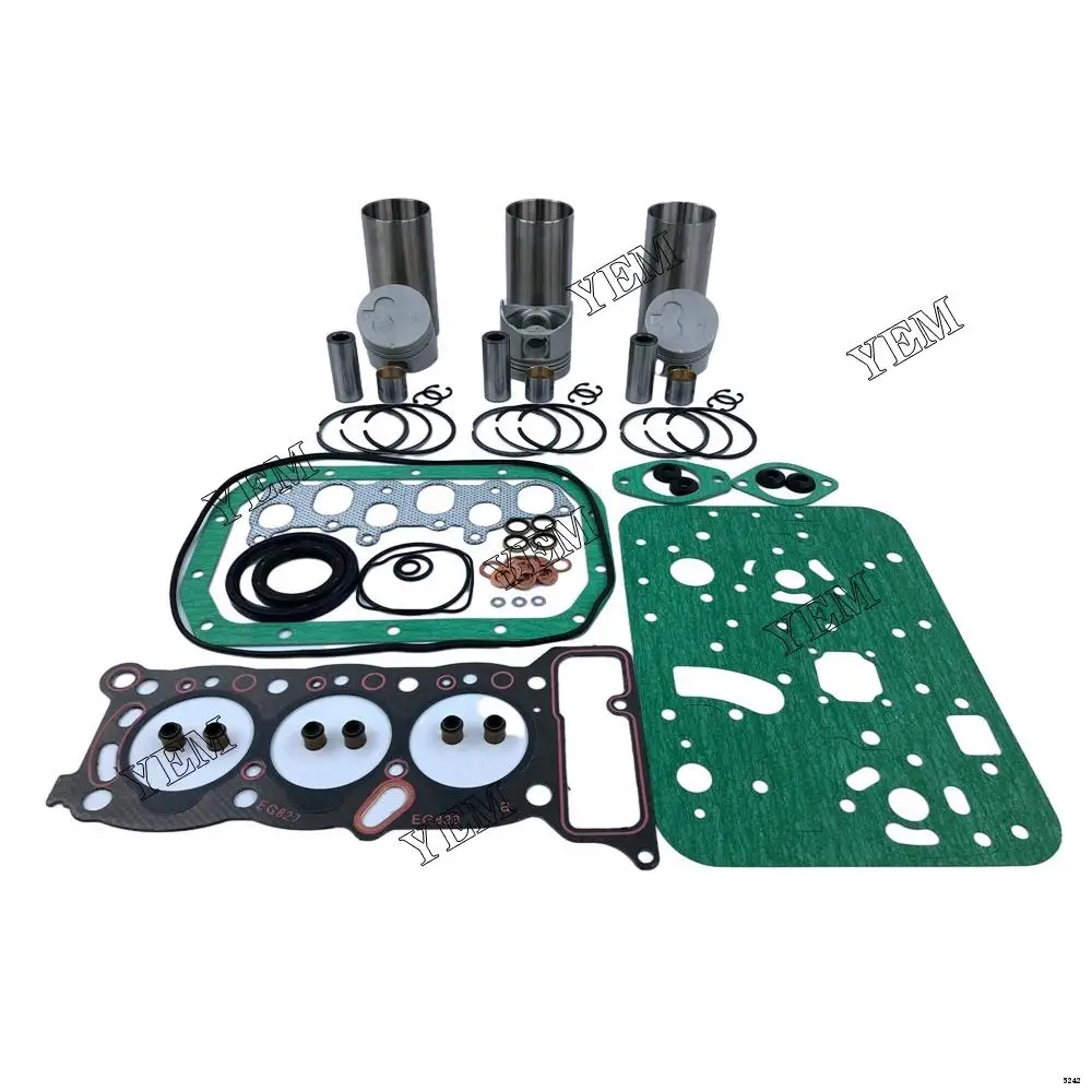 Rebuild Kit With Cylinder Gasket Kit Piston Rings Liners Fit for Isuzu 3KC1 Excavator Accessories