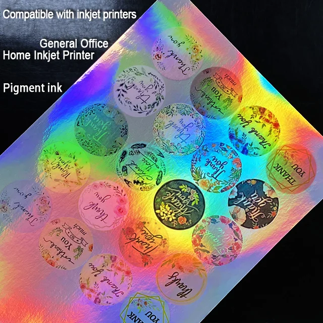 50 Sheets A4 Size ( 8.25 x 11.7) Frosty Transparent Printable Vinyl Sticker Paper Dries Quickly Waterproof Sticker Paper for Inkjet/Laser Printer