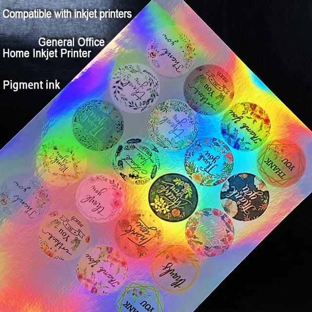 20 Feuilles Autocollant Holographique A4 - Vinyle Adhésif Imprimable Pour Déco Créative