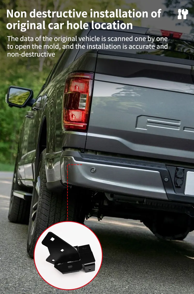 Custom Rear Bed Step Retractable Bumper Truck Tailgate Step for Ford F-150 trunk foot board F150 folding step manufacture