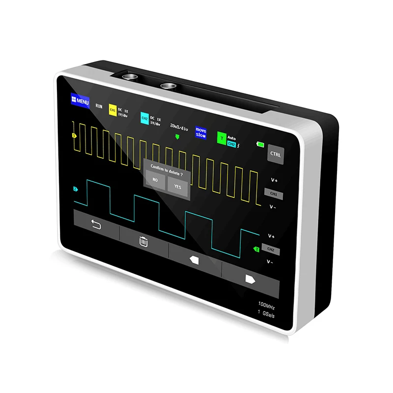 FNIRSI 1014D Digital Oscilloscope 100MHz 2Channels 1GSa/s Real Time sample rate USB host and device connectivity 7 Inch