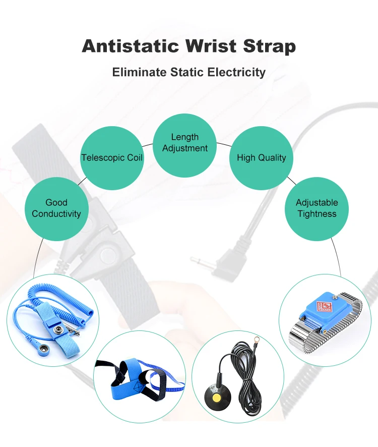 Custom Esd Wrist Wtrap Elastic Anti Static Adjustable Wrist Band Anti ...