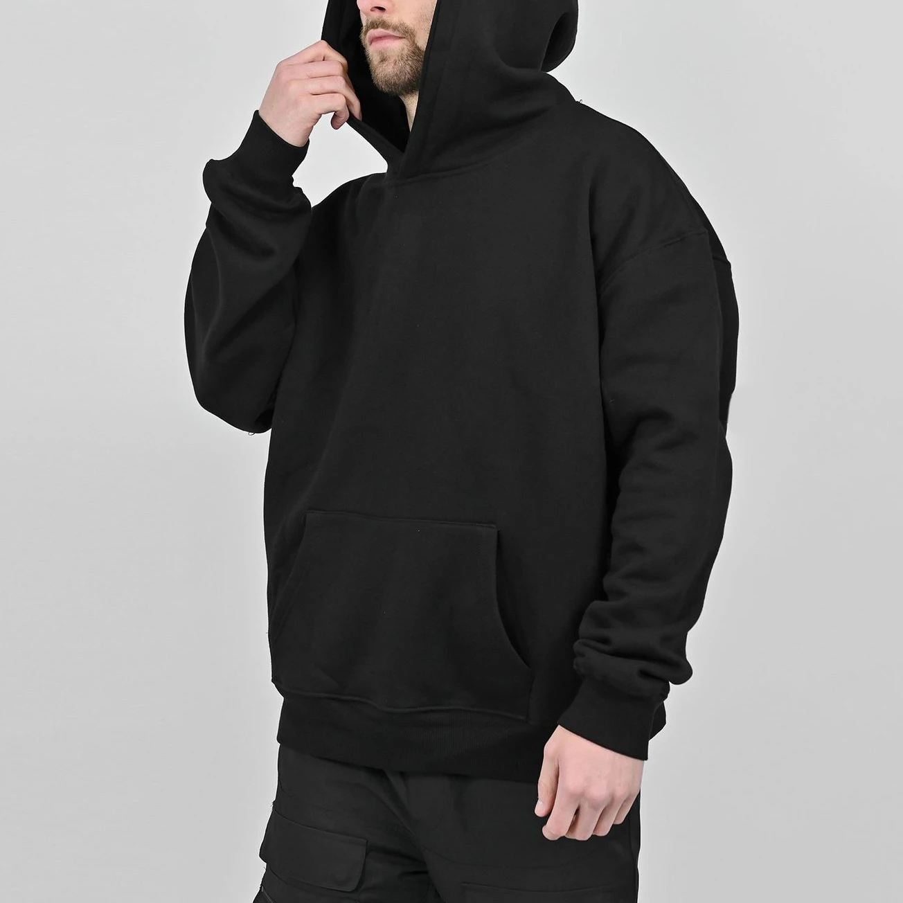 Wholesale Custom Logo Heavy Sweatshirts Streetwear Thick Oversized Plain Blank Pullover Hoodies