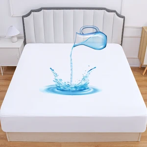 Plain Woven Allergen Proof Waterproof Mahjong Mat Mattress Protector Cover Simple Style for Home & Hospital Use