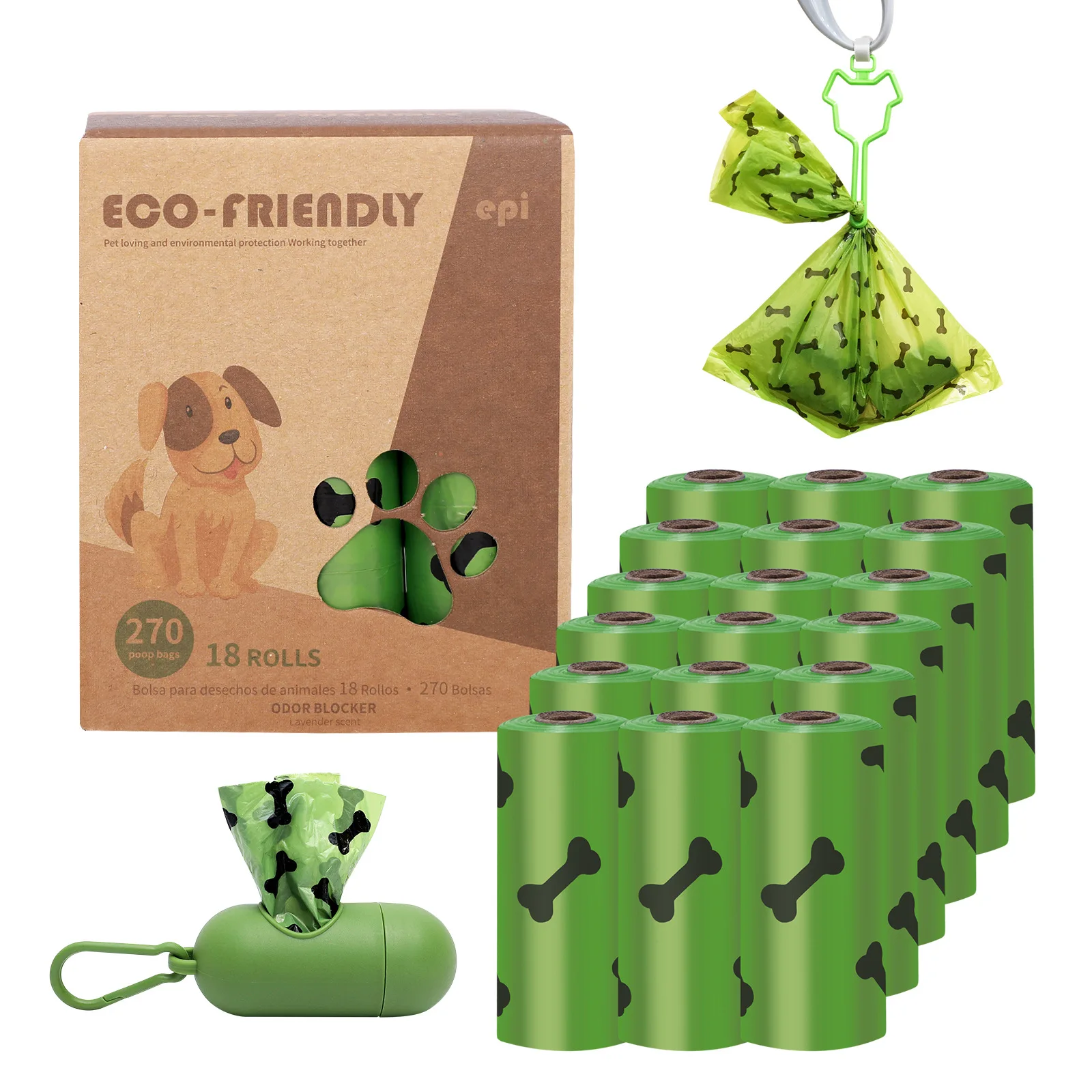 Custom Printed Pet Poop Bio Degradable Corn Starch Compost Waste Bags