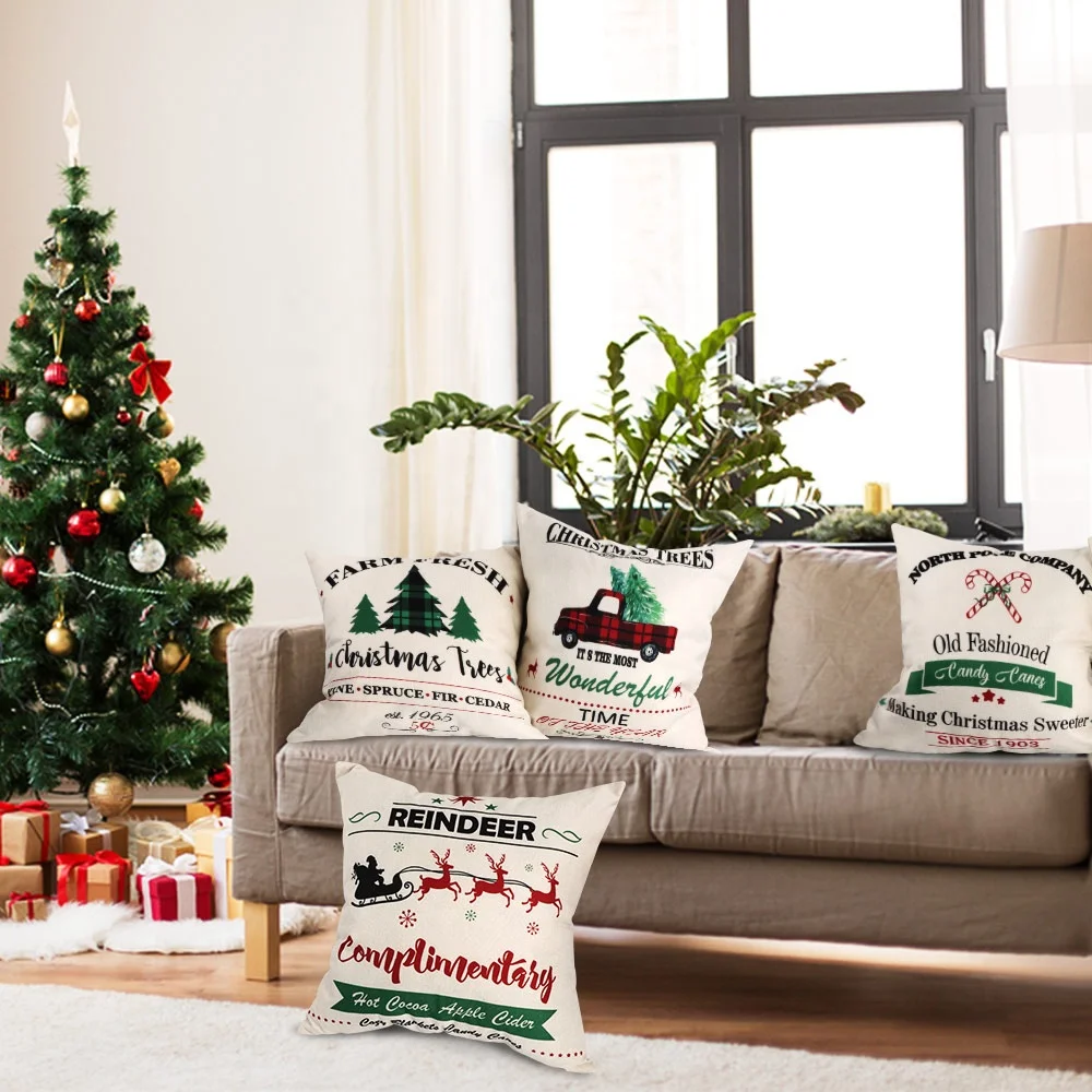 Christmas 18 Inch Pillows LED Light Up Christmas Pillow Covers 18 X 18  Inches Xmas Cushion