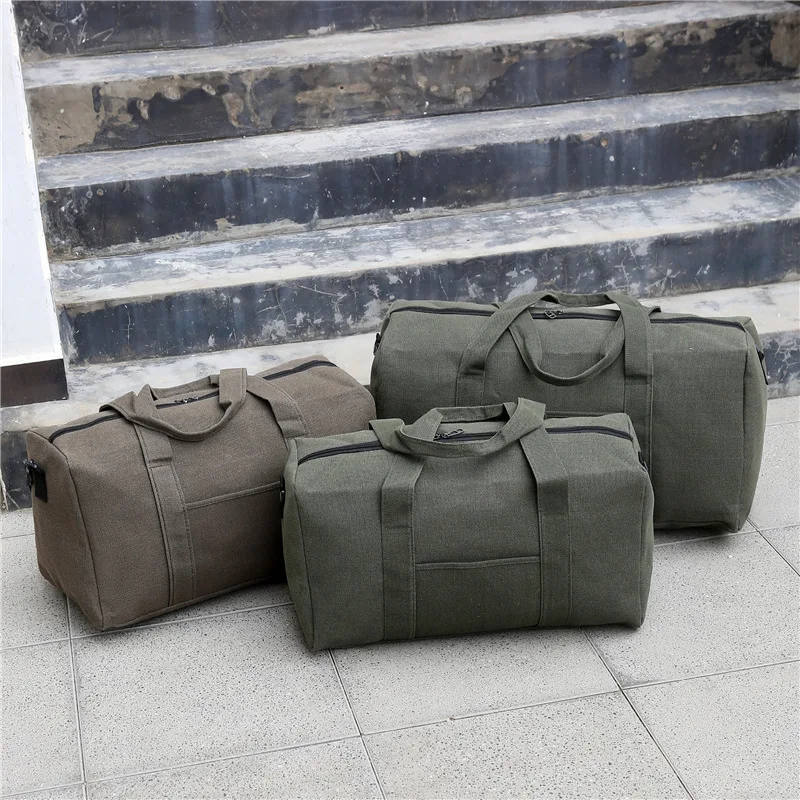 Extra Large Capacity Unisex Waterproof Zipper Closure Canvas Tote