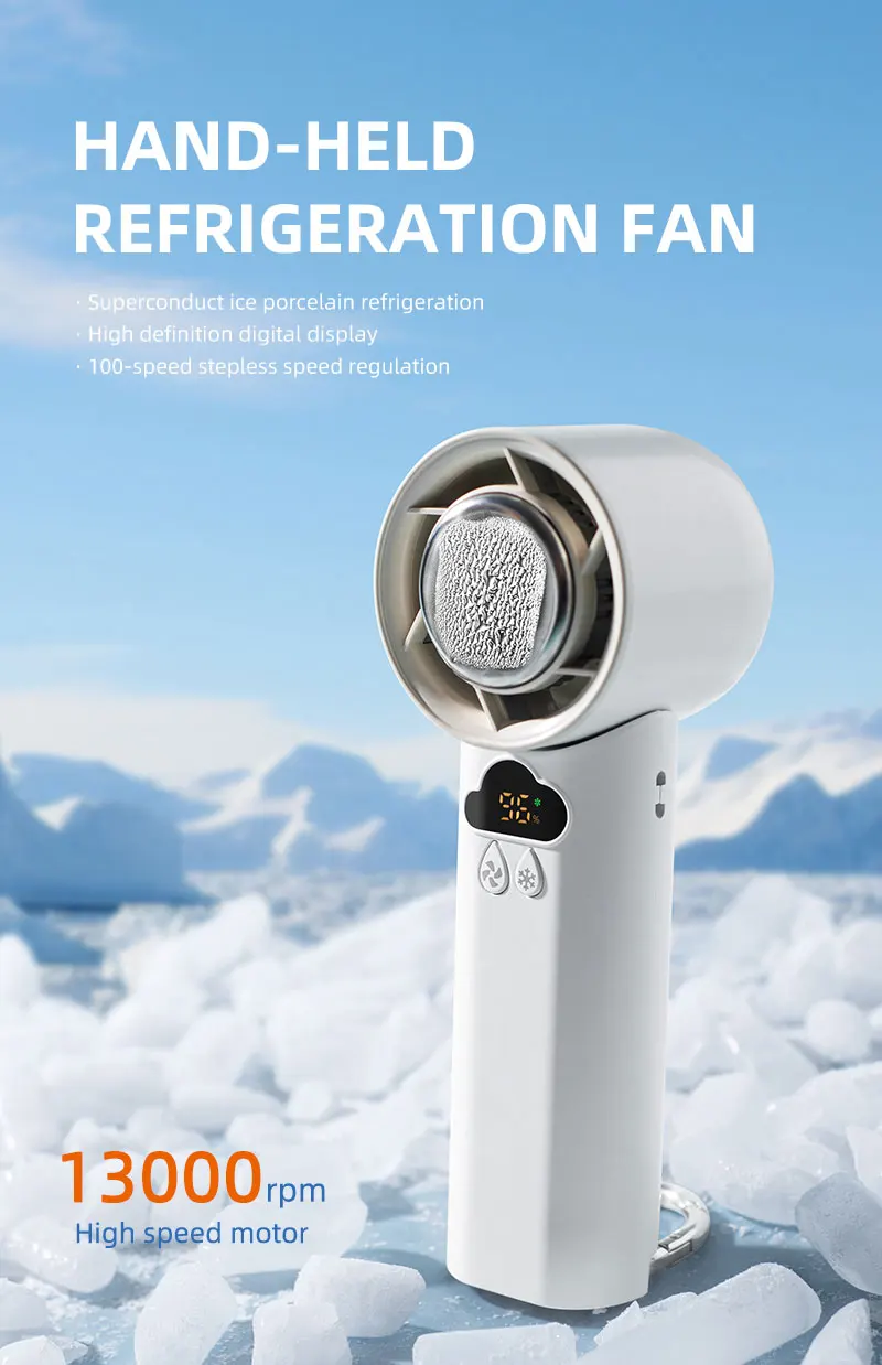 Portable Handheld Fan, LED, 5 V, Battery - detail 2