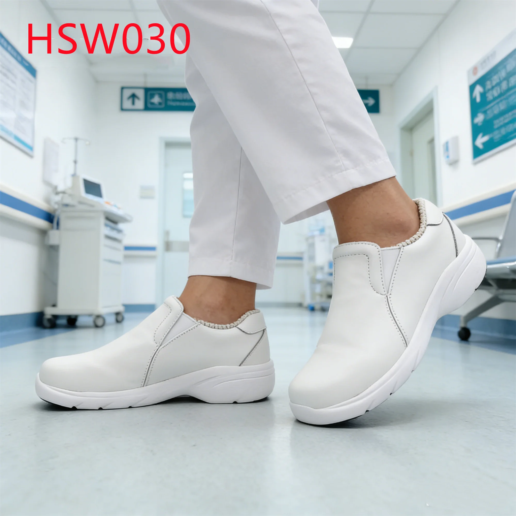 HY,urification Workshop Germ Resistant Anti-static White/black Safety Shoes USA Popular Reduces Sweating&Odors Nurse ShoesHSW030