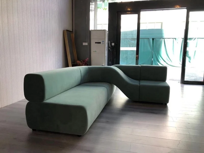 Modern Creative Designer L Angle Geometric Curve Winding Multi - Seat Enigma Curation Twist Living Room Sofas