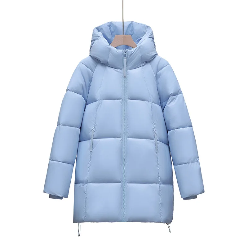 Women's Hooded Stand Collar Windproof Loose Puffer Coat Winter Warm Thick Minimalist Casual Urban Daily Wear Trendy Style