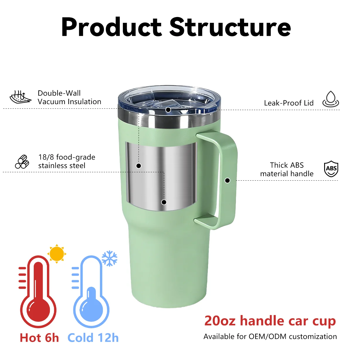 20oz 30oz Stainless Steel Double Wall Tumbler Wholesale Bulk Insulated  Travel Tumbler with Handle Large Capacity Car Coffee Mug