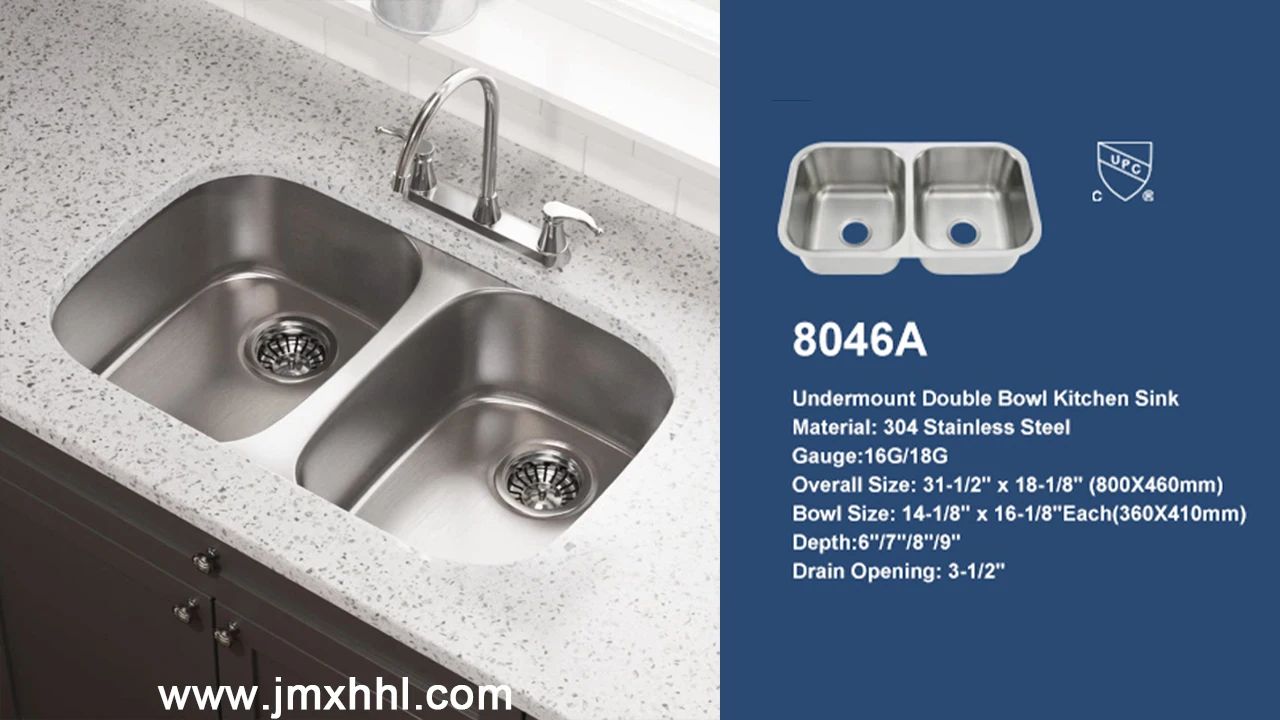 Cupc Standard Size Drop In Fregadero Single Ss Metal Double Bowl