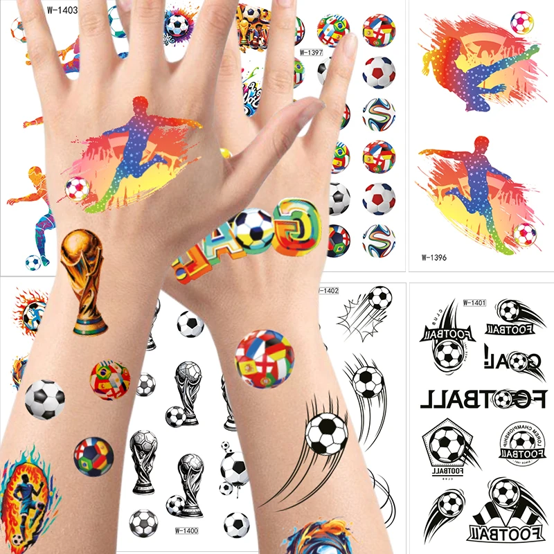 Beliebt im Verkauf Sportballspiele Design mit Wasserauftrag unterstützend temporäre CMYK-Tattoos