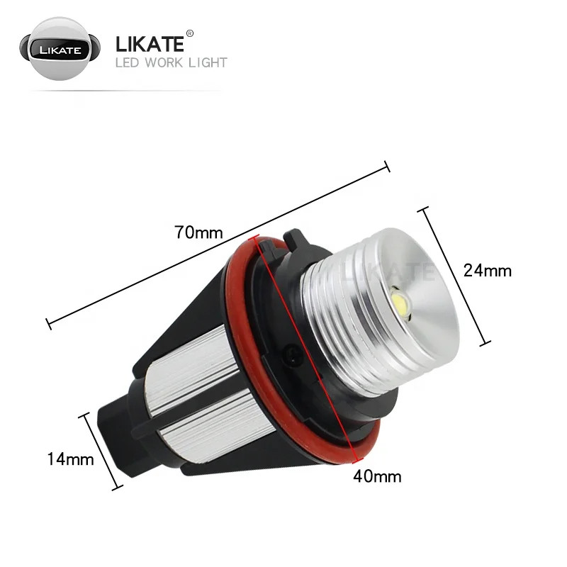 Paire Ampoules LED Angel Eyes 10W Canbus Sans Erreur 6000K Blanc - BMW E39 E60 E63 E65 X3 X5 Serie 1 3 5 6 7