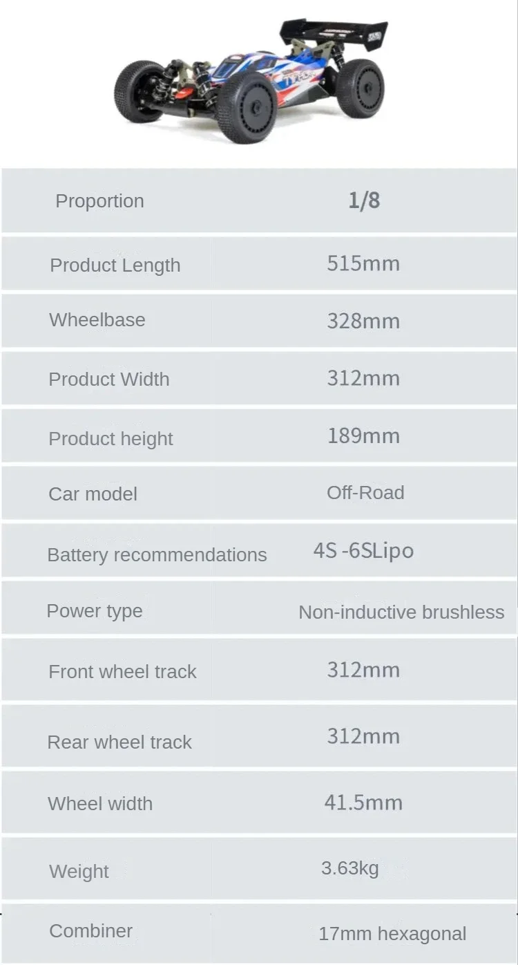 RC Car 1/8 ARRMA TLR Tuned Typhoon 6S RTR RC Model Competition Off-road Vehicle To Send Boys Toys Remote Control Car