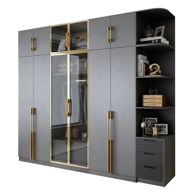 XJY Custom open design portable armoire wardrobe clothes closet cabinet wood wardrobe 333100