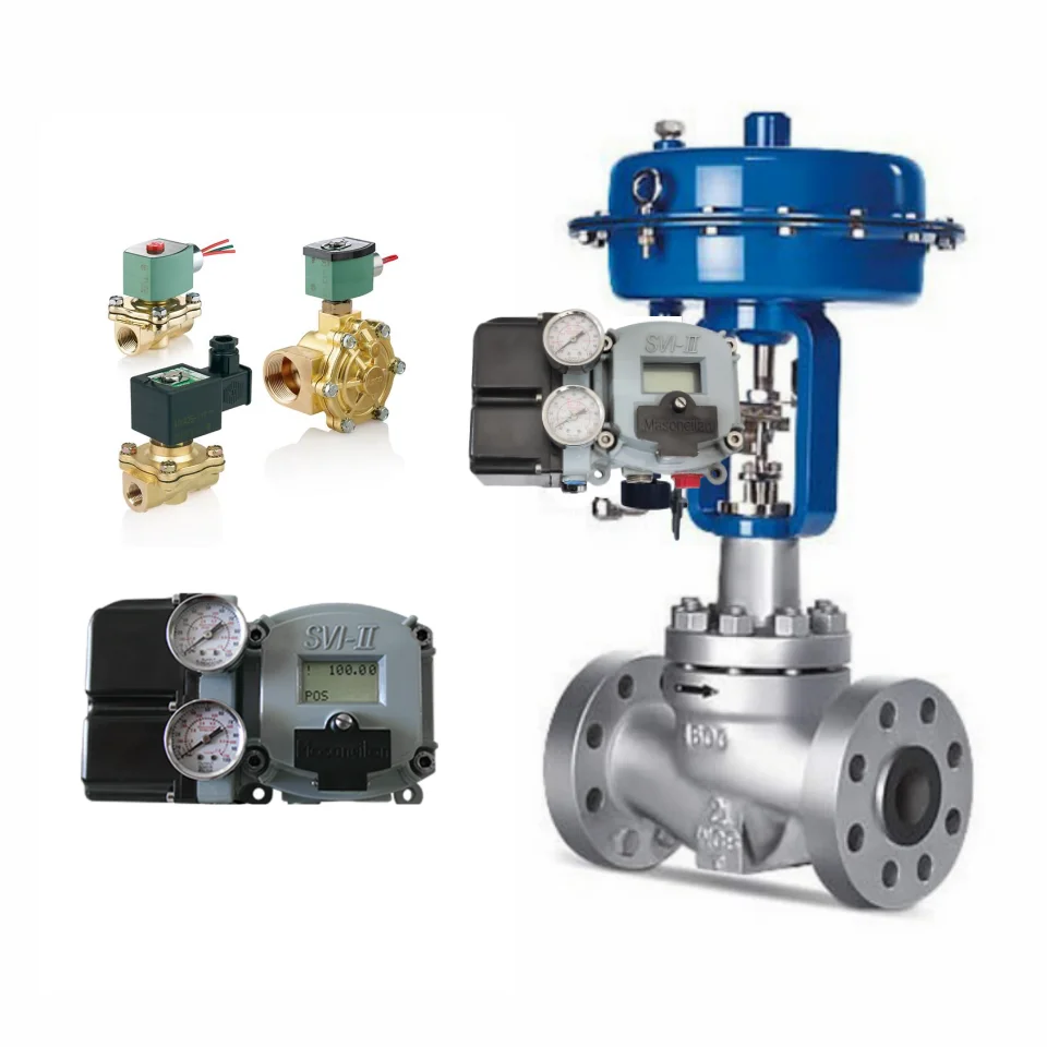Pneumatic Globe Control Valves With Asco Solenoid Valve And Masoneilan