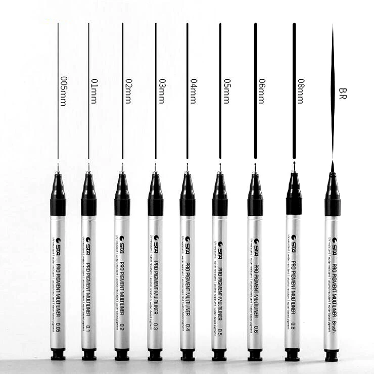 Ingang Feat Feat Sta Waterproof Fade Proof Micron Pen Replaceable Tip Fine Liner Black  Sketch Water Marker Pen For Manga - Buy Waterproof Micron Pen,Fine Liner  Marker Pen,Marker Pen Product on Alibaba.com