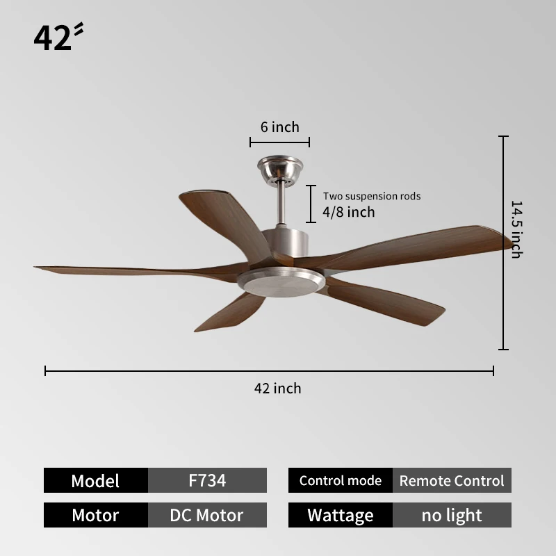 52in ceiling fan without light and remote no light reversible bldc motor abs blades for bedroom living room-14