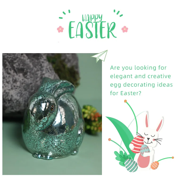 Easter day gift home displays lighting glass lovely bunny rabbit decoration details