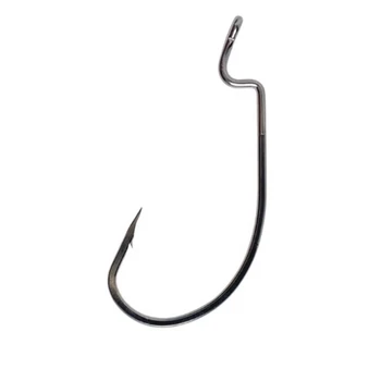 Factory 4X High Quality Manufacturer High Carbon Steel Crank Worm Fishing Hooks Offset Worm Hook – Soft Lure – view 3