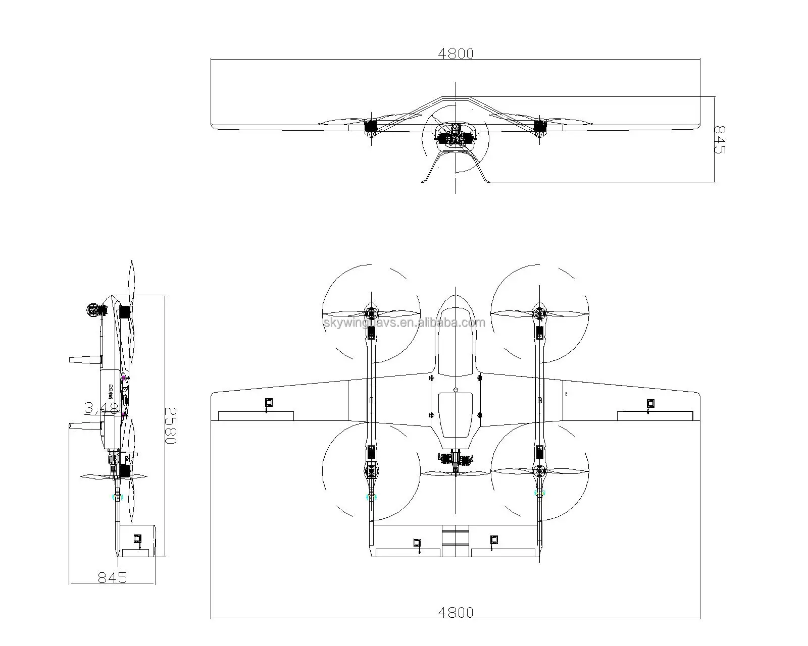 High Quality VTOL Long Range VF80P Drone Airframe for Efficient Cargo ...