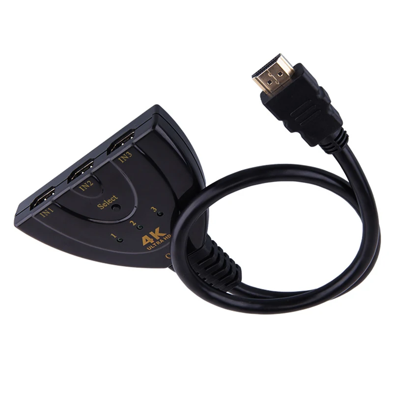Câbles réseau CABLING ® HDMI Switch 4k, Switch HDMI Sélecteur 3-Port Switcher HDMI Splitter, Câble Commutateur Hdmi Prend en Charge 4K/1080P/3D Pour Xbox PS3 PS4 Roku Fire